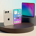 Modern Apple Foldable Smartphone With Colorful Display And App Icons Design