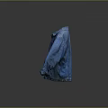 Blue Denim Jacket With Button Front Long Sleeves Casual Style Isolated On Dark Background