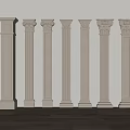 French Roman Column Square Column 3d model
