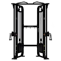 Black Multifunctional Fitness Training Equipment With Dual Cable Pulleys And Adjustable Handles