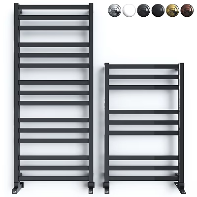 Two Stylish Black Bathroom Accessories Towel Racks Modern Design For Home 3d model
