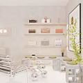 Elegant Modern Clothing Store Interior Design With Hanging Garments Mirror And Green Plants