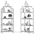 Stylish Metal Frame Shelving Unit With Decorative Vases Books And Sculptures For Modern Home Decor