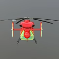 Sleek Red Helicopter B731MS with Rotor Blades and Aerial Vehicle Design