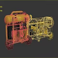 Yellow And Black Industrial Equipment With Wheels Including Compressor And Generator