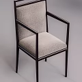 Stylish Modern Leisure Chair With Beige Fabric Seat And Black Metal Frame
