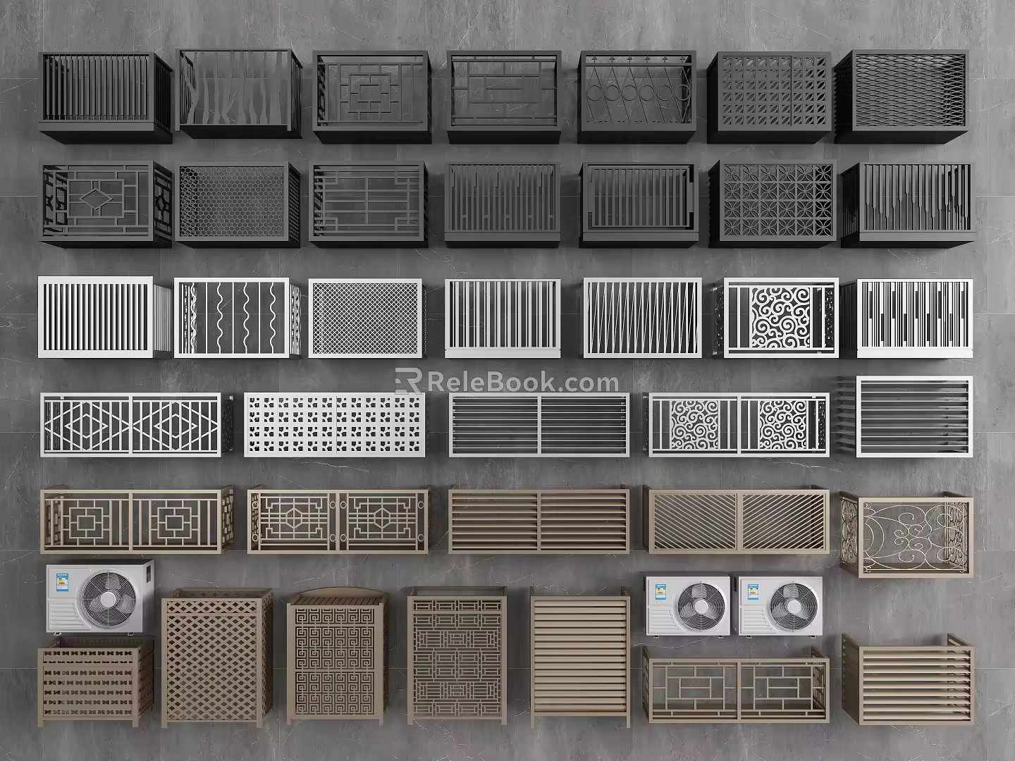 Air conditioner external unit Air conditioner rack external unit bracket Air conditioner louver rack shielding Air conditioner external hood Air conditioner decoration 3d model