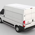 White Commercial Cargo Van With Black Windows And Sleek Exterior Design 3d model