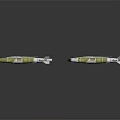 Two Olive Green And White Military Missiles With Aerodynamic Tactical Weapon Design