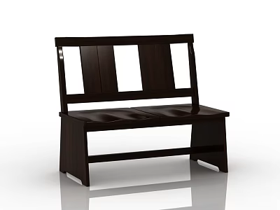 Dark Brown Wooden Two-Seater Sofa With Modern Simple Design For Home Living 3d model