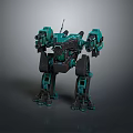 Green Armored Robot Game Movie Character With Mechanical Design And Futuristic Look