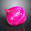 Vibrant Pink Onion With Shiny Surface On Dark Background And Reflection 3d model