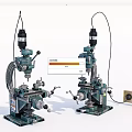 Dual Industrial Drilling Machines With Metal Structure Work Lights And Control Unit