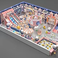 Colorful Children's Playground Design With Slide Carousel Ball Pit And Climbing Structures