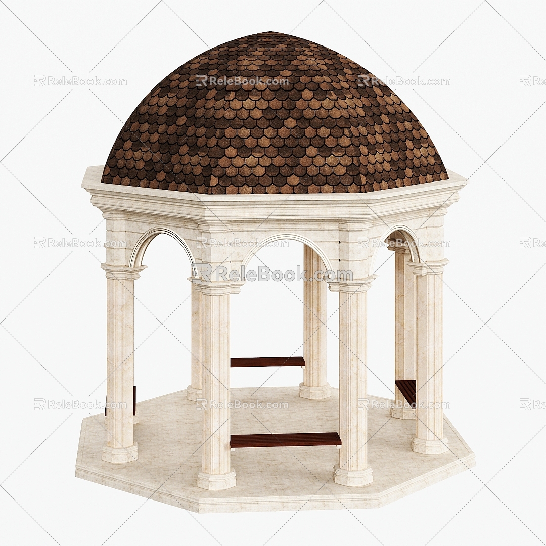 French Gazebo Outdoor 3d model