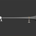 Shiny Silver Horn with Long Metal Rod and Mounting Base for Equipment