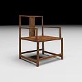 Wooden Leisure Chair Modern Design Featuring Armrests Square Backrest And Sturdy Structure