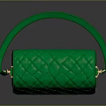 Daily Use Green Quilted Handbag With Golden Clasp And Shoulder Strap