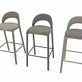 Modern Wooden Bar Stool With Upholstered Seat Sleek Legs And Contemporary Design