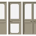 Modern Hinged Doors Design Featuring Glass Panels And Light Beige Finish