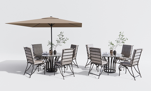 Modern Outdoor Table and Chair Outdoor Leisure Table and Chair 3d model