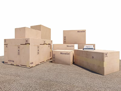 Stacked MeyaDel Brand Cardboard Boxes for Household Supplies Packaging and Storage 3d model