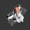 Colorful Milk Cartons With Splashing Milk Effect And Multiple Colors On Dark Background