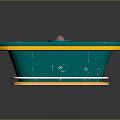 Colorful Casino Entertainment Table With Green Yellow Blue Trim And Gray Surface