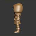 Golden Cartoon Style Hooded Armor Character Figure With Shiny Surface