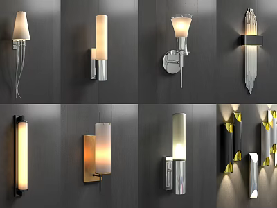 Modern Wall Lamps With Different Stylish Designs For Home Interior Decor 3d model