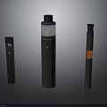 Modern Weapon Models With Three Different Sleek Dark Designs Translucent Sections And Orange Accents