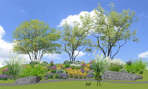 Modern Plants Plant Shrubs Combination Flowers and Plants Tropical Greening Landscape Garden Courtyard 3d model