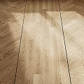 Wooden Floor Components With Light Natural Texture Sunlit Herringbone And Straight Plank Patterns 3d model