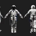 Detailed Astronaut Spacesuits Shown In Front Side And Back Views 3d model