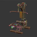 Wooden Sports Training Equipment With Catapult Structure Stones And Red Component