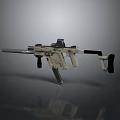 Modern Tactical Rifle With Light Colored Body Black Grip Scope And Barrel 3d model