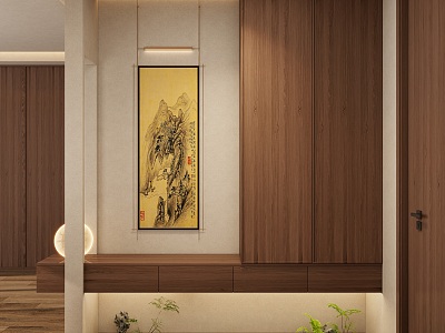 New Chinese Cream Mediocre Zen Skeleton Line Home Partition Landscape Porch model