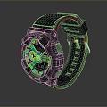 Smart Watch With Colorful Dial Metal Case And Black Silicone Strap For Daily Use