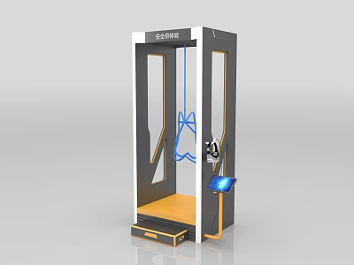 VR Experience Booth With Standing Design Transparent Doors And Interactive Touch Screen 3d model