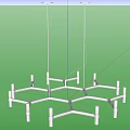 Modern Geometric Chandelier With White Metal Frame For Contemporary Living Room Interior