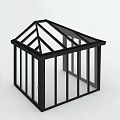 Black Framed Glass House With Gable Roof And Multiple Glass Windows And Doors