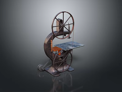 Vintage Metal Household Item With Manual Wheel Structure And Solid Tabletop 3d model
