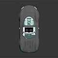 Sleek Modern Silver Sports Car With Blue Headlights And Transparent Roof