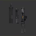 Weapon Pistol Disassembled Metal Components Displaying Frame Magazine And Barrel Parts