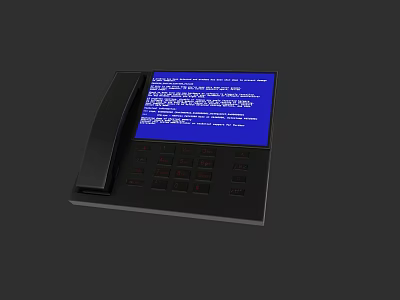 Modern Black Telephone With Digital Display Screen And Keypad 3d model