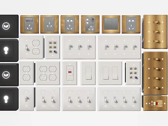 Modern switch socket panel switch button panel minimalist switch panel creative switch panel retro lever switch 3d model