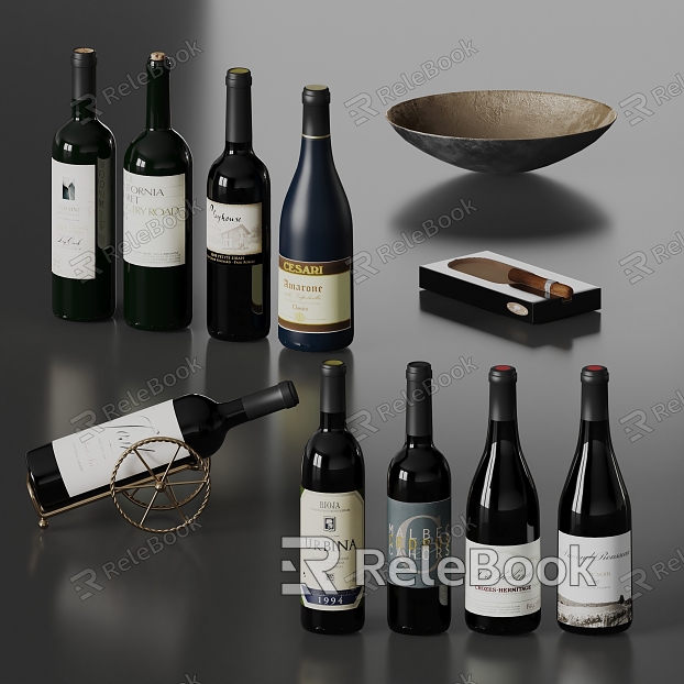 Modern Wine Ornaments Wine Wine Bottle model