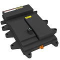 Car Black Power Module With Warning Label Orange Connector And Mounting Holes 3d model