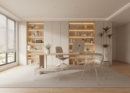 Modern Study Office 3d model