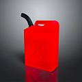 Red Plastic Fuel Canister With Black Nozzle And Handle For Home Use